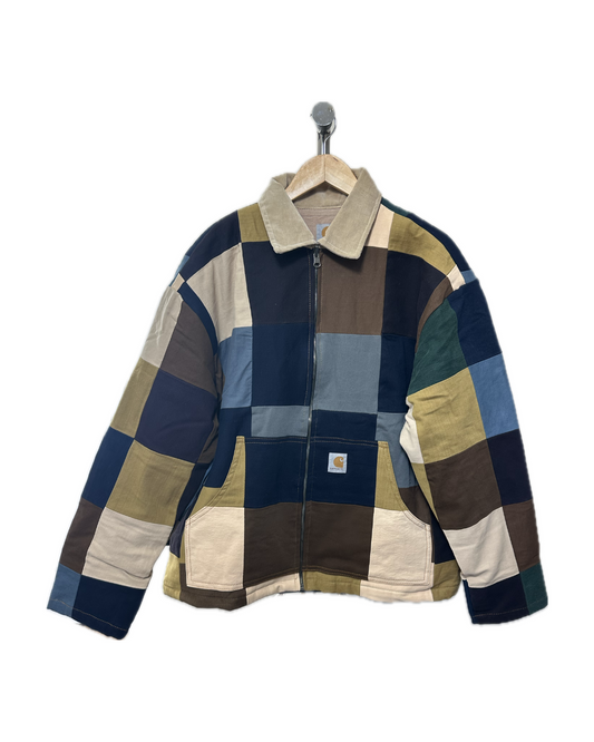 Patchwork Jacket - Grey/ Beige