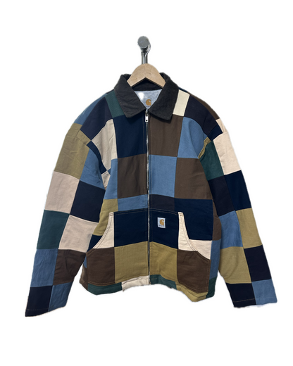 Patchwork Jacket - Brown Collar