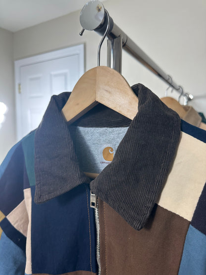 Patchwork Jacket - Brown Collar