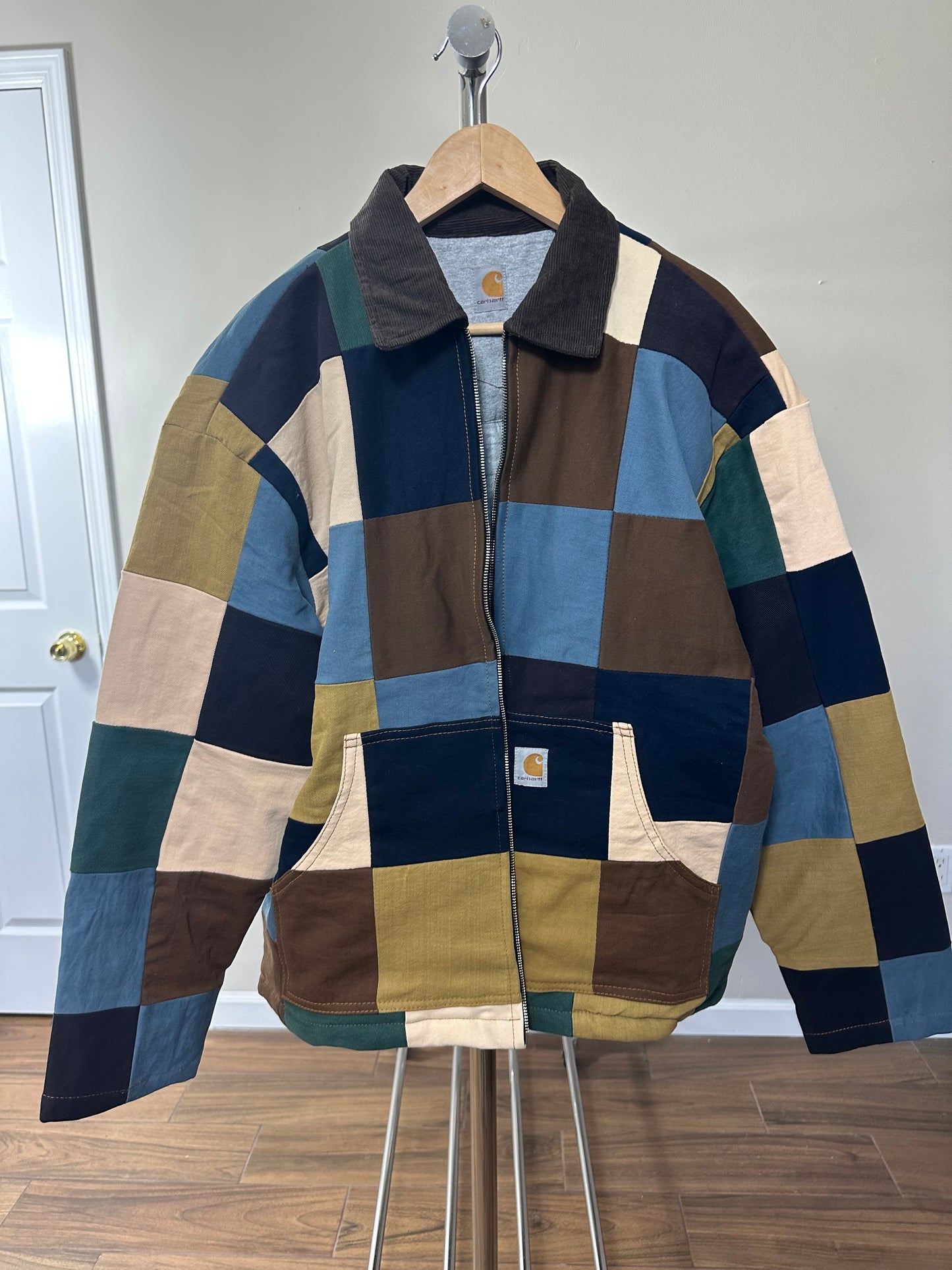 Patchwork Jacket - Brown Collar