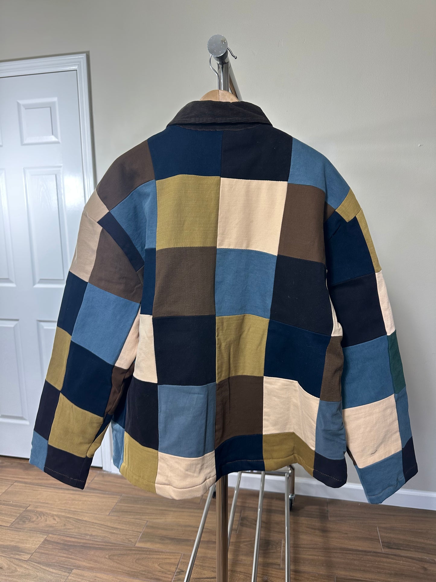 Patchwork Jacket - Brown Collar